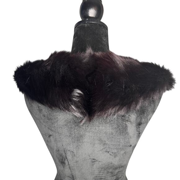 Vintage Faux Fur Detached Black Collar approx 30" long - Picture 2 of 5